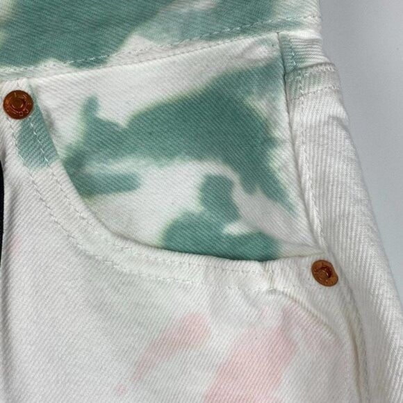 Levis Premium High-Rise Denim Skirt Womens Size 26 White Colorful Pockets Casual - Picture 7 of 11